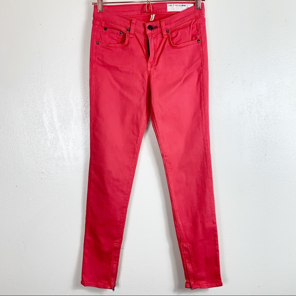 Rag & Bone hot pink ankle zipper Capri